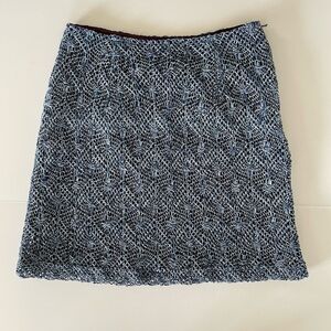 Vintage Express Blue Crochet Micro Mini Skirt